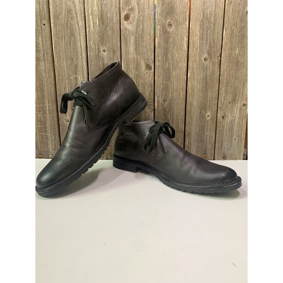 John Varvatos Men black leather slip-on oxford boot casual dress shoes 10M main image 5